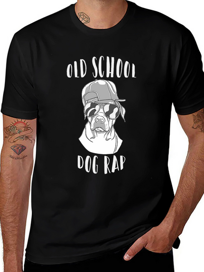 Old School Dog Rap T-Shirt Black