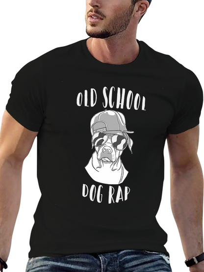 Old School Dog Rap T-Shirt Black