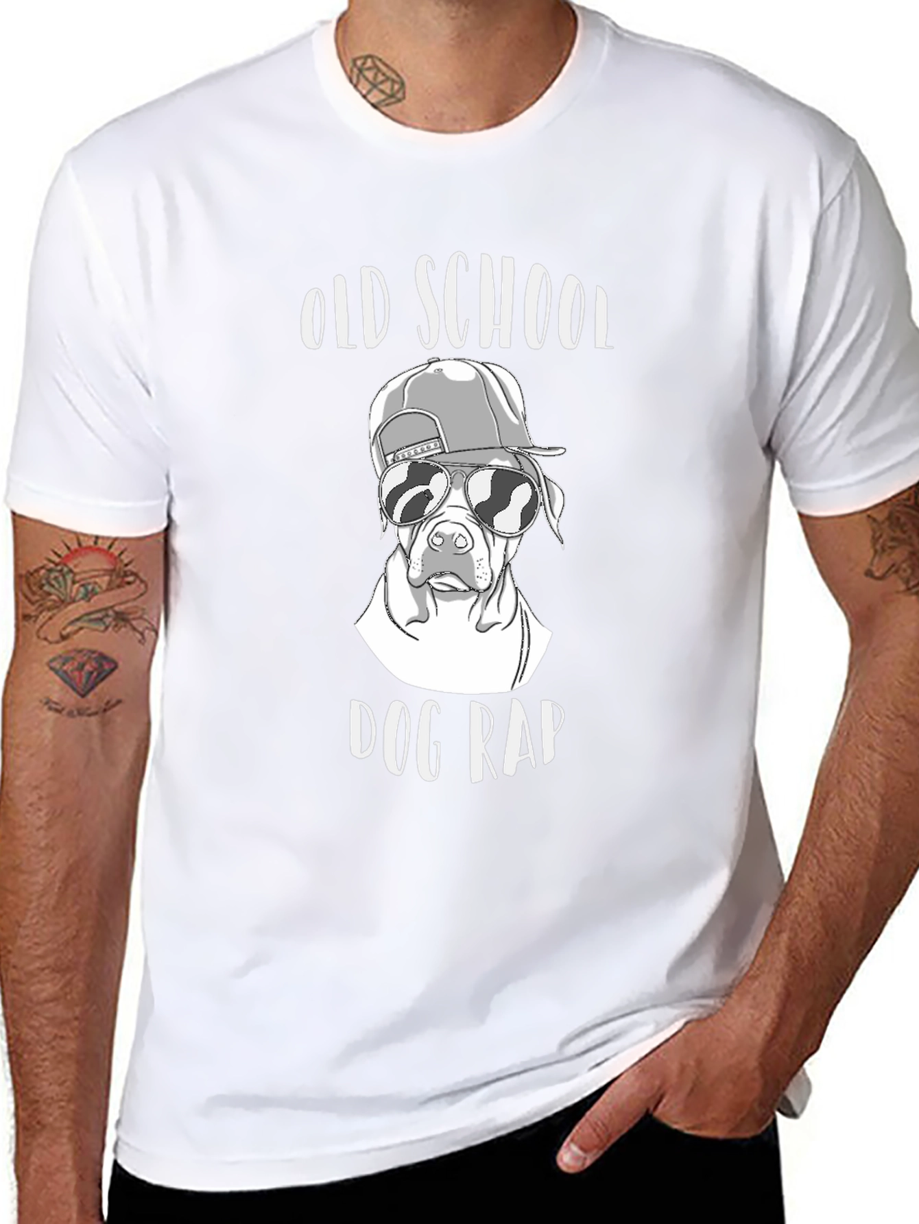 Old School Dog Rap T-Shirt Black