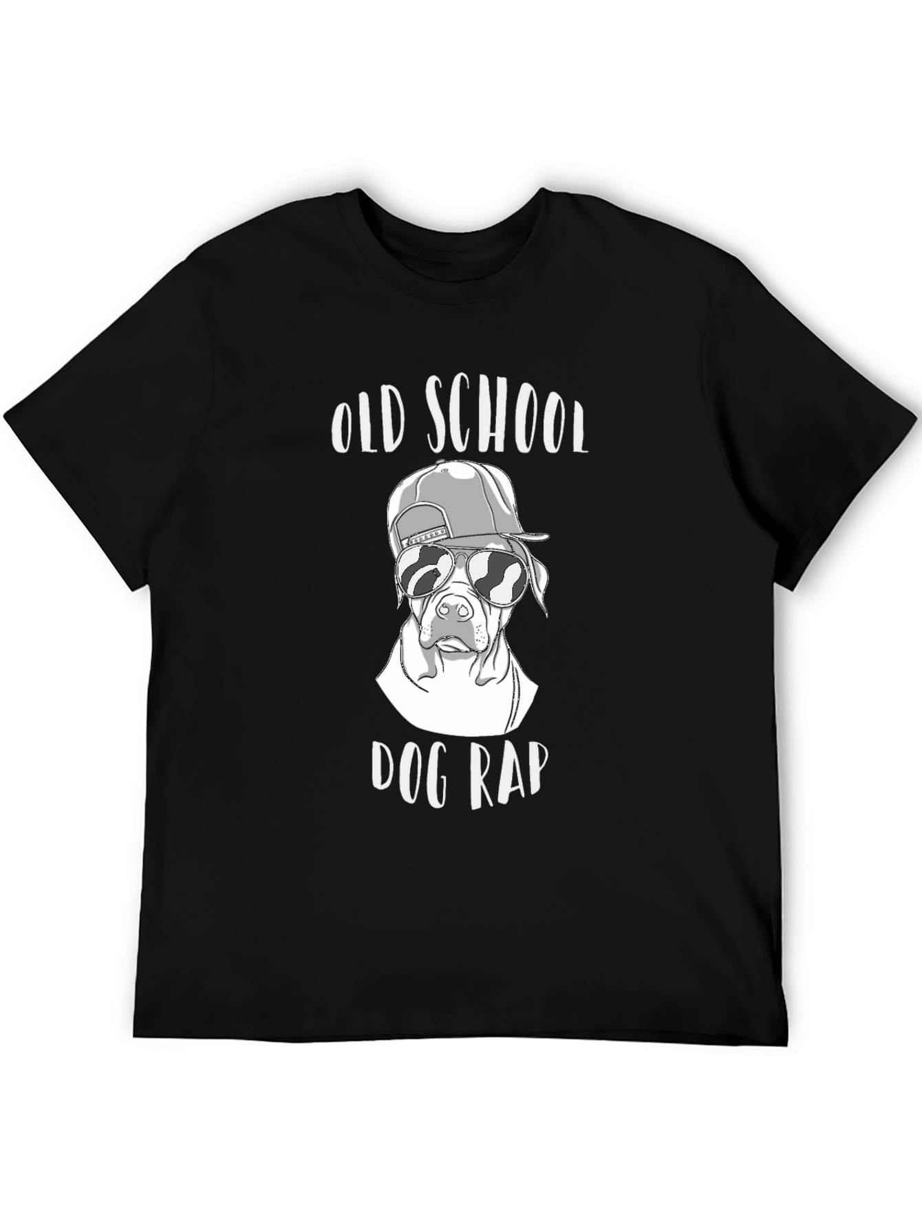 Old School Dog Rap T-Shirt Black