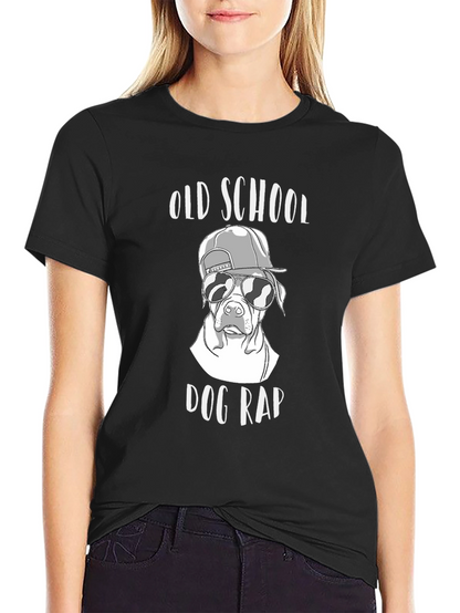 Old School Dog Rap T-Shirt Black