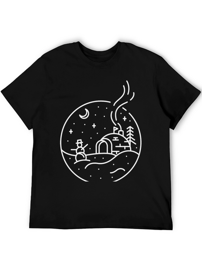 Winter Scene Graphic Tee - Black