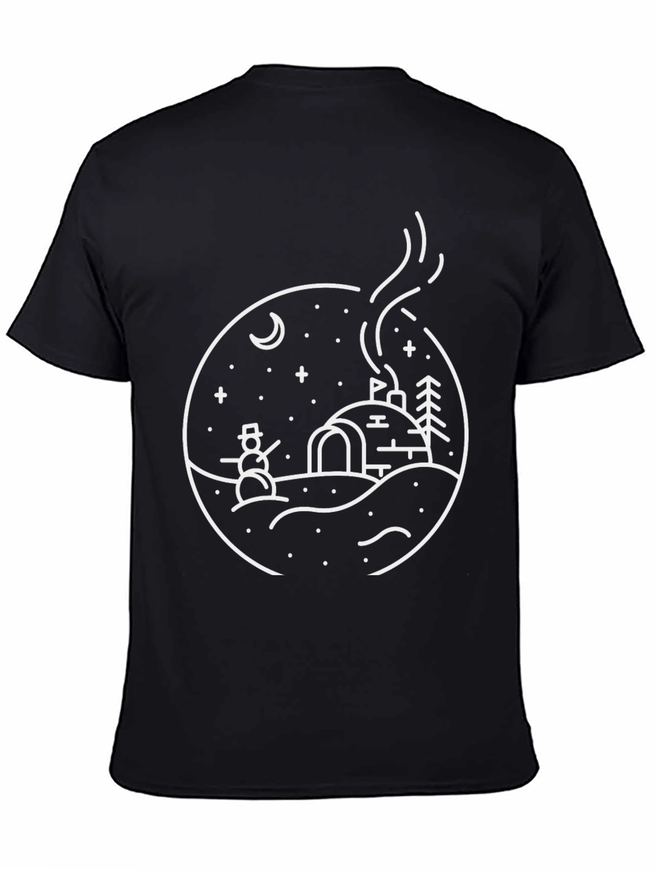 Winter Scene Graphic Tee - Black