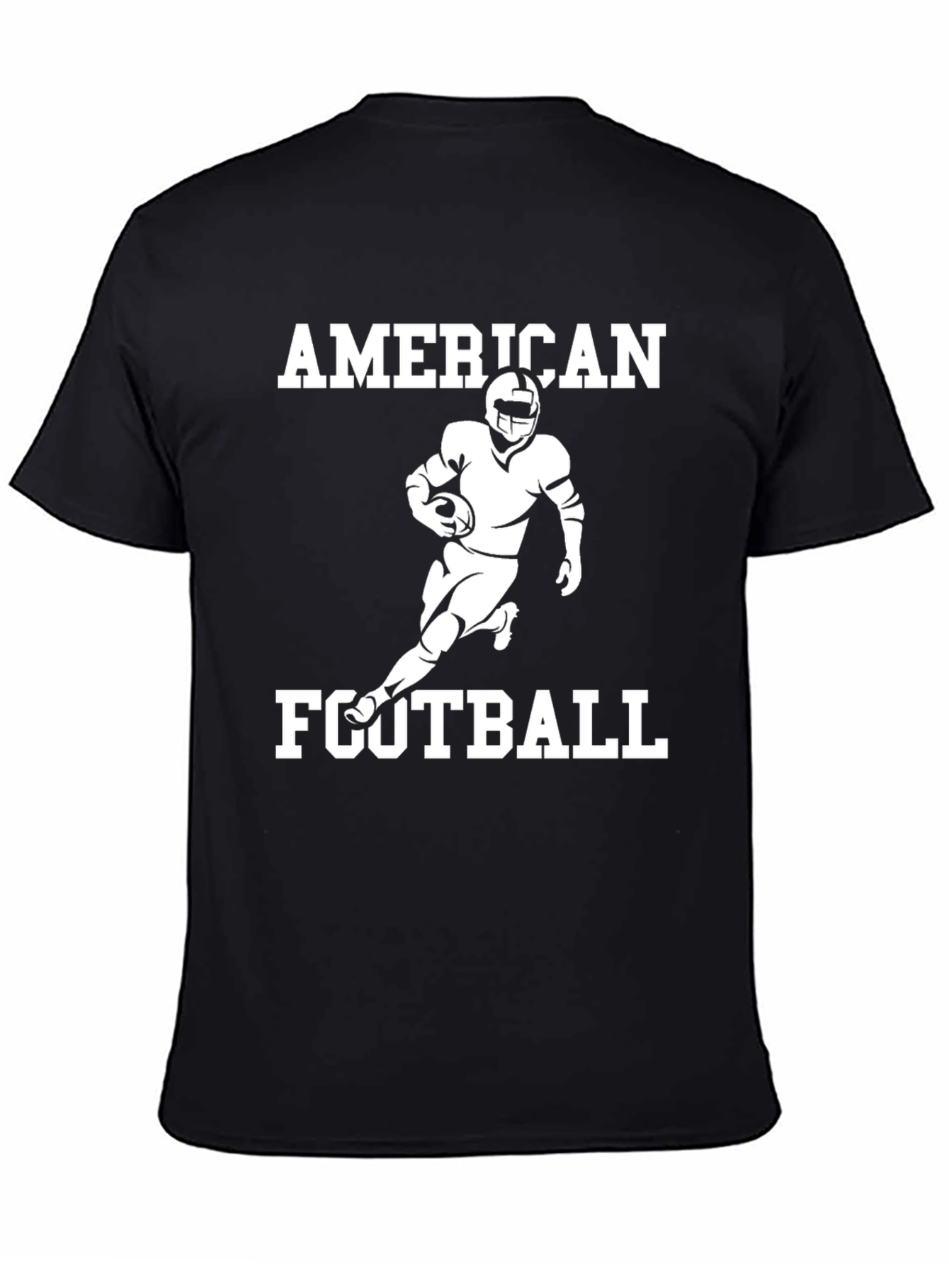 American Football Graphic Tee - Black Cotton T-Shirt