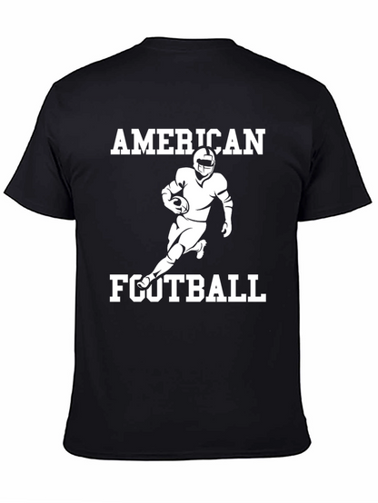 American Football Graphic Tee - Black Cotton T-Shirt