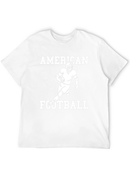 American Football Graphic Tee - Black Cotton T-Shirt