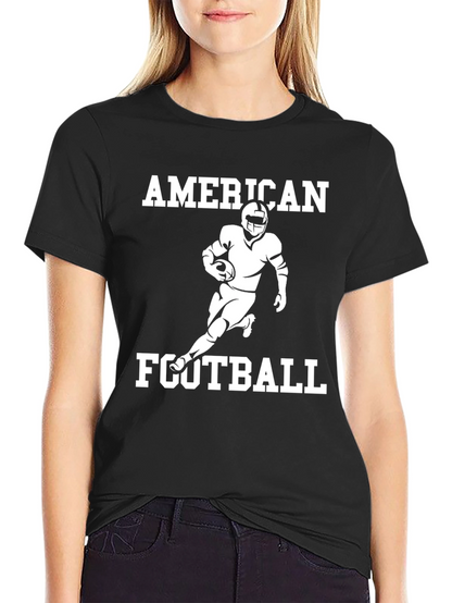 American Football Graphic Tee - Black Cotton T-Shirt