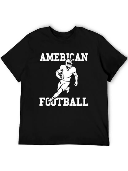 American Football Graphic Tee - Black Cotton T-Shirt