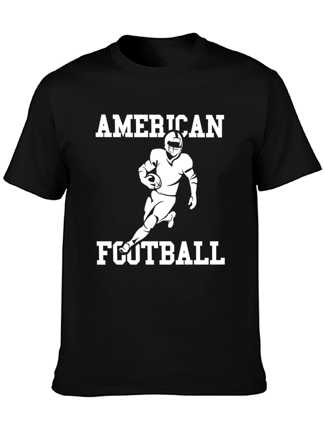 American Football Graphic Tee - Black Cotton T-Shirt