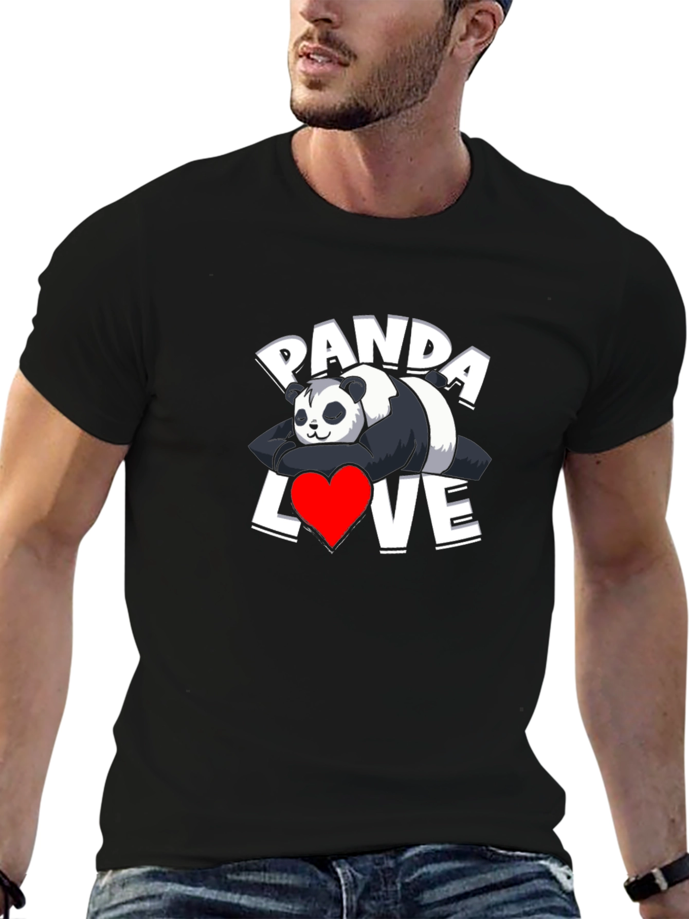 Panda Love Graphic T-Shirt - Casual Wear