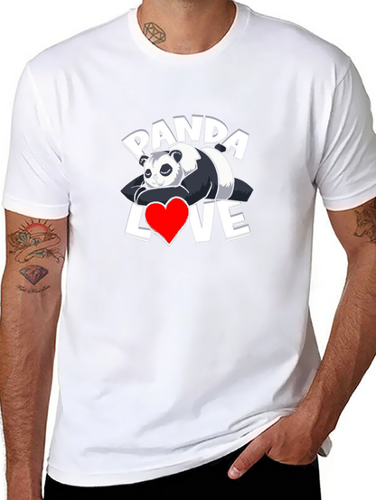 Panda Love Graphic T-Shirt - Casual Wear