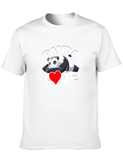 Panda Love Graphic T-Shirt - Casual Wear