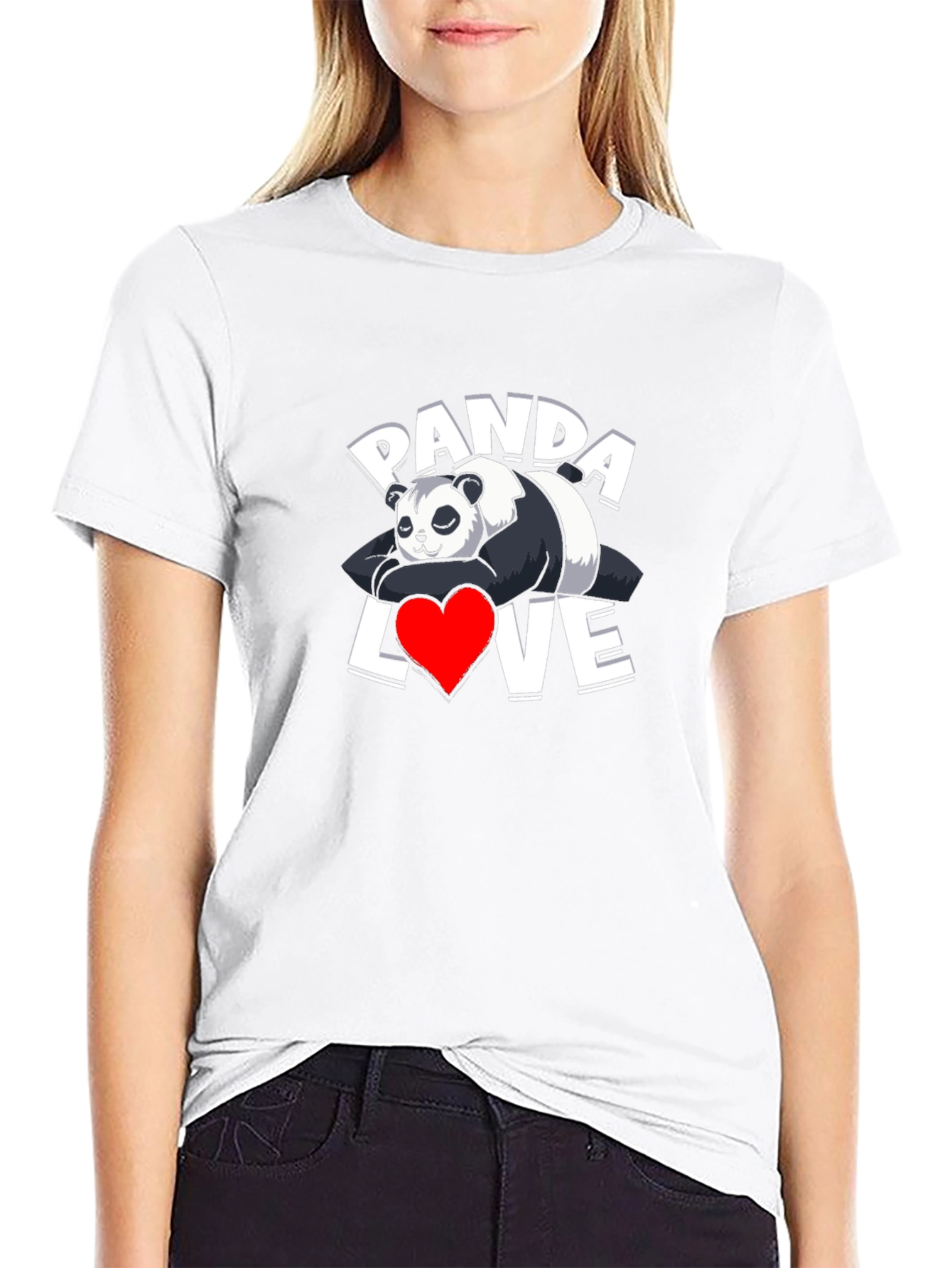 Panda Love Graphic T-Shirt - Casual Wear