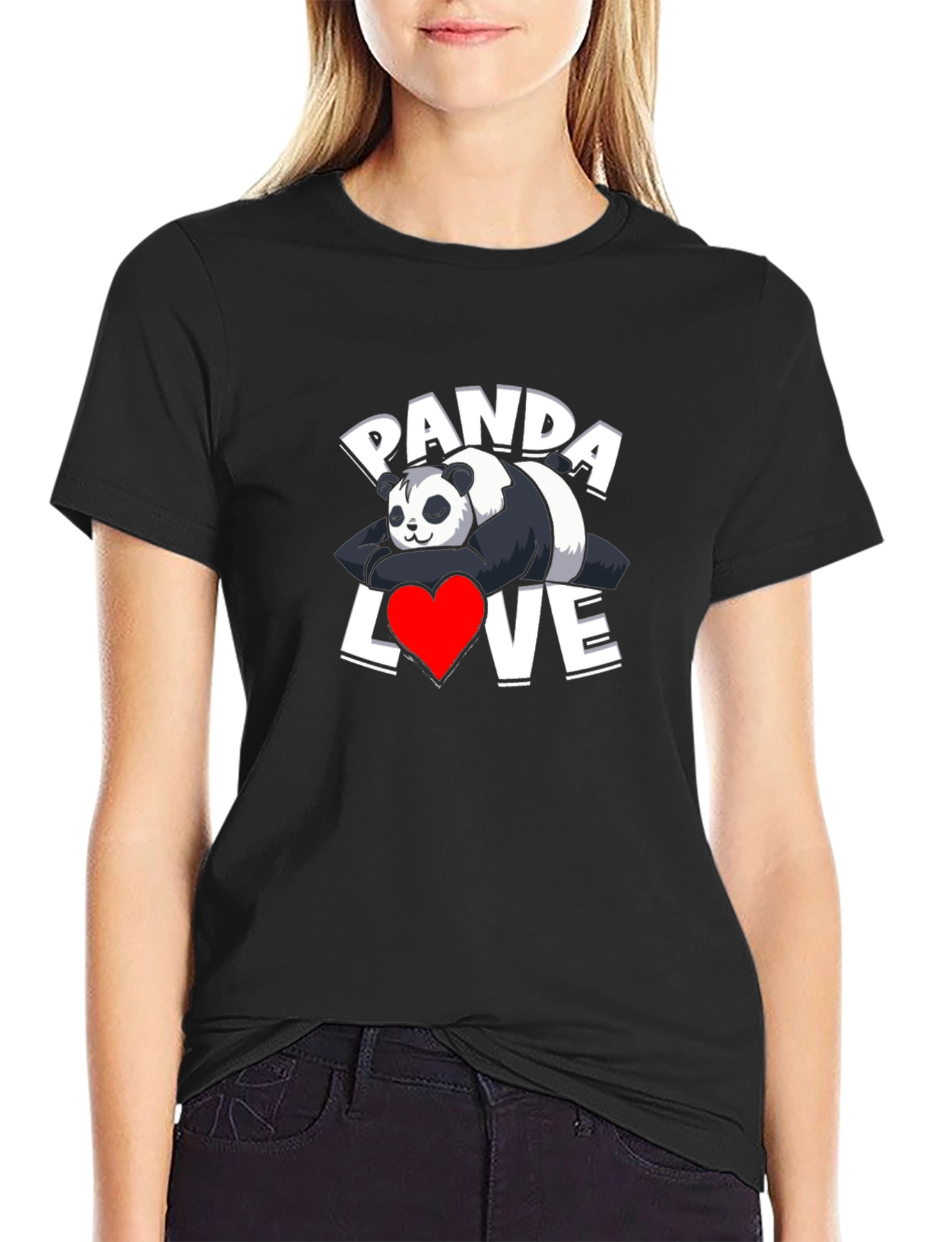 Panda Love Graphic T-Shirt - Casual Wear