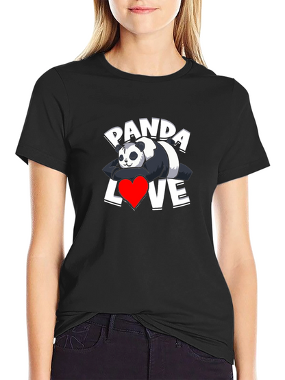 Panda Love Graphic T-Shirt - Casual Wear