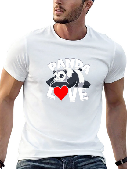 Panda Love Graphic T-Shirt - Casual Wear