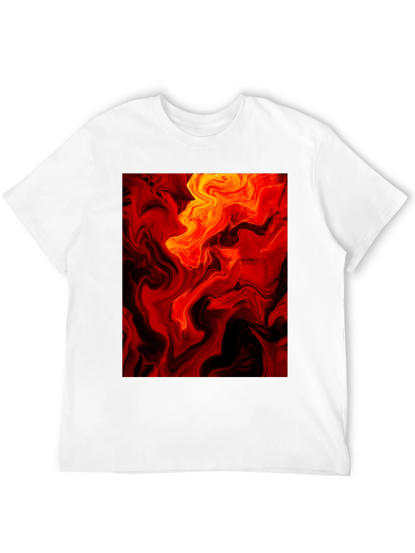 Fiery Abstract Art Black T-Shirt