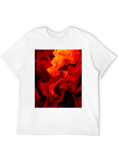 Fiery Abstract Art Black T-Shirt