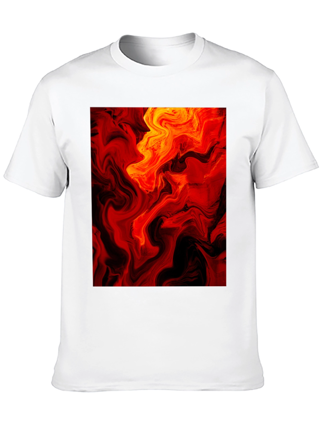 Fiery Abstract Art Black T-Shirt