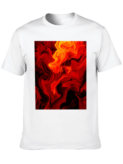 Fiery Abstract Art Black T-Shirt