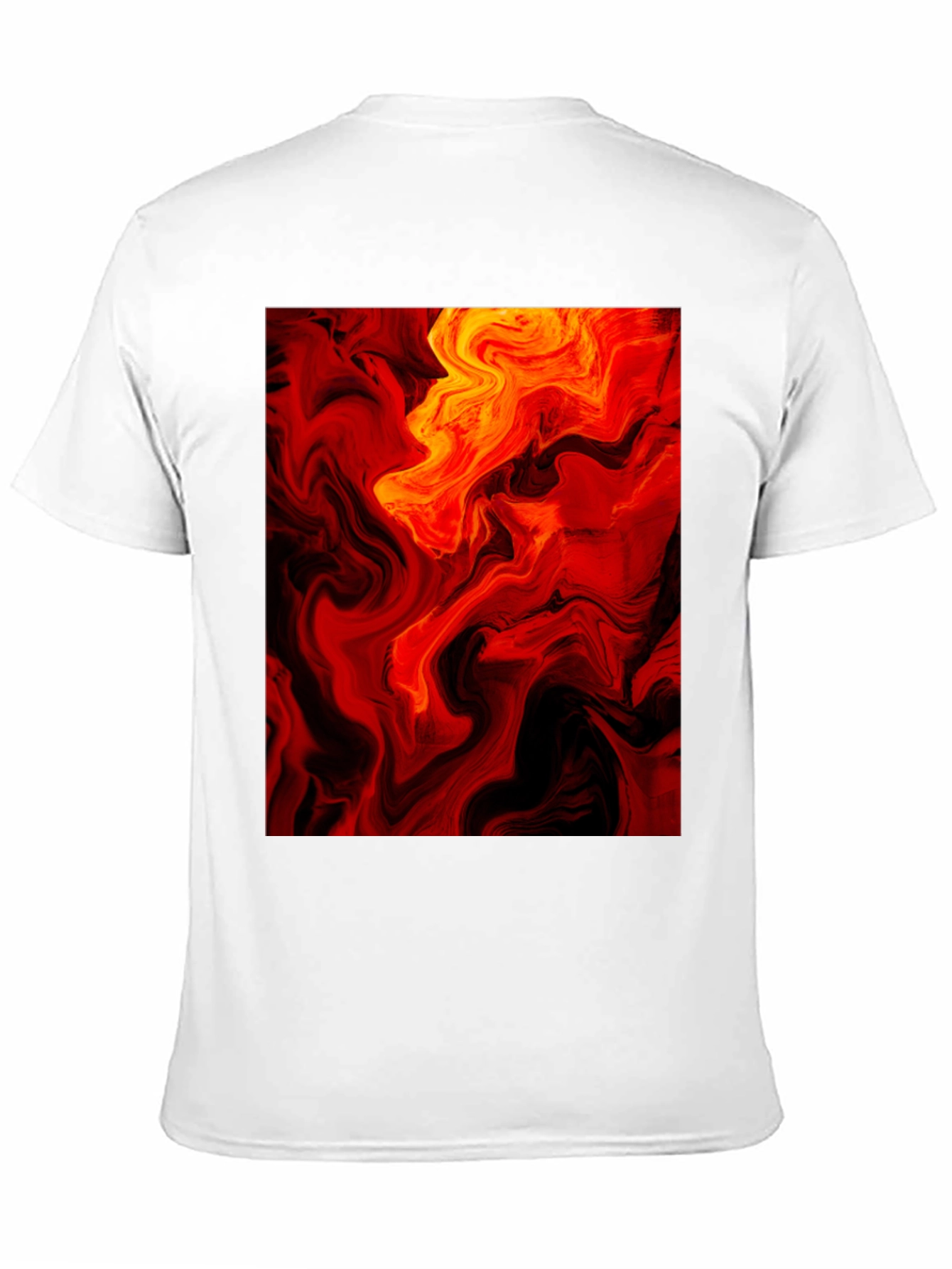 Fiery Abstract Art Black T-Shirt
