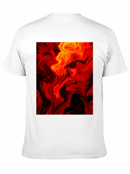 Fiery Abstract Art Black T-Shirt