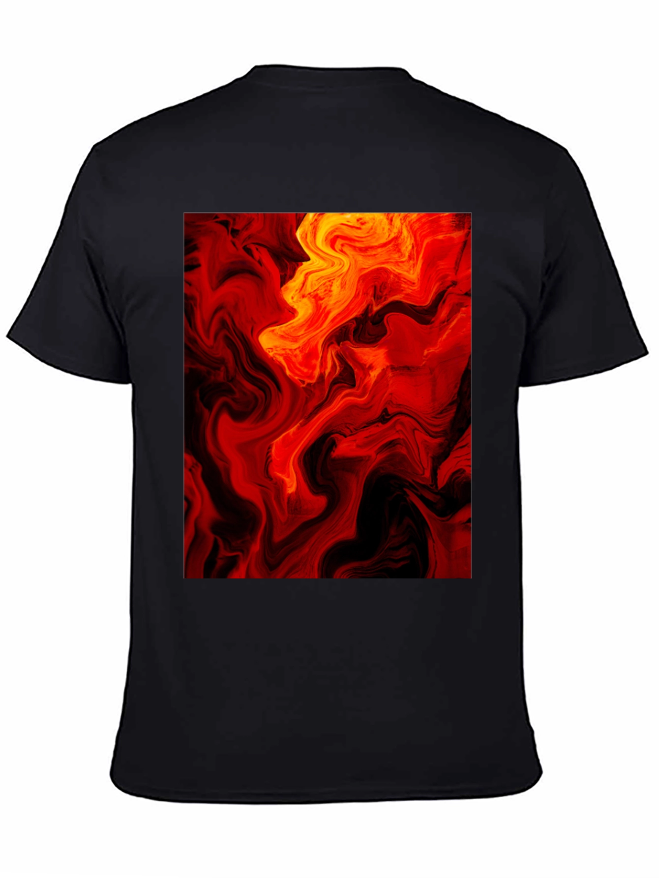 Fiery Abstract Art Black T-Shirt