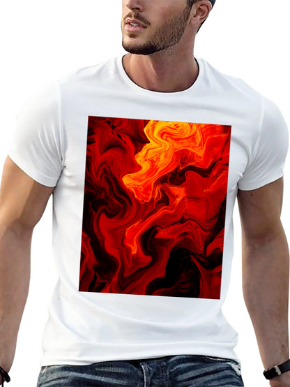Fiery Abstract Art Black T-Shirt