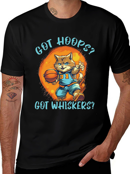 Got Hoops? Cat Basketball Graphic T-Shirt