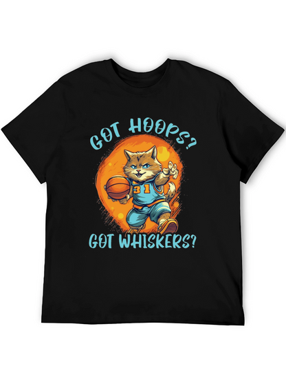 Got Hoops? Cat Basketball Graphic T-Shirt