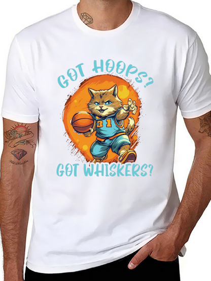 Got Hoops? Cat Basketball Graphic T-Shirt