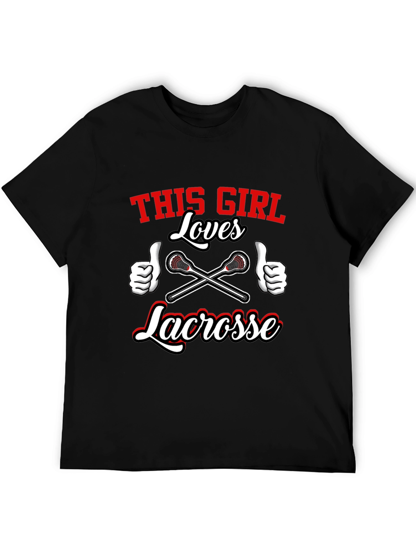 This Girl Loves Lacrosse Black T-Shirt