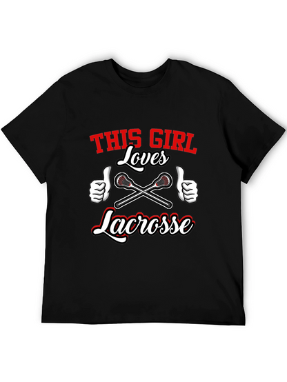This Girl Loves Lacrosse Black T-Shirt