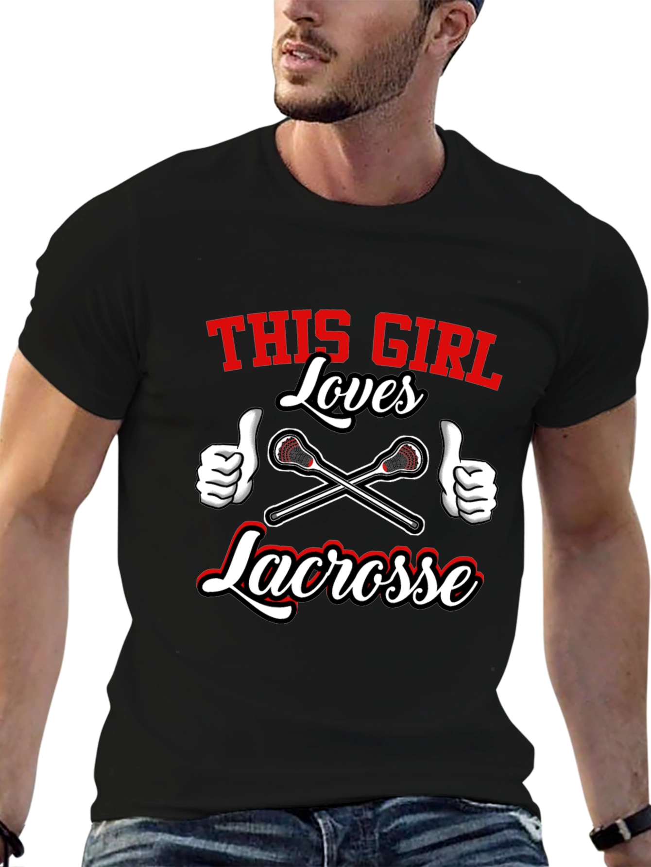 This Girl Loves Lacrosse Black T-Shirt