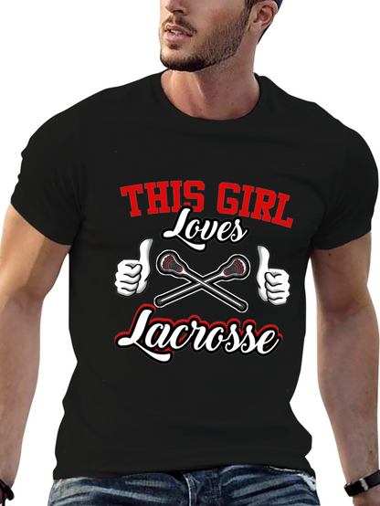 This Girl Loves Lacrosse Black T-Shirt