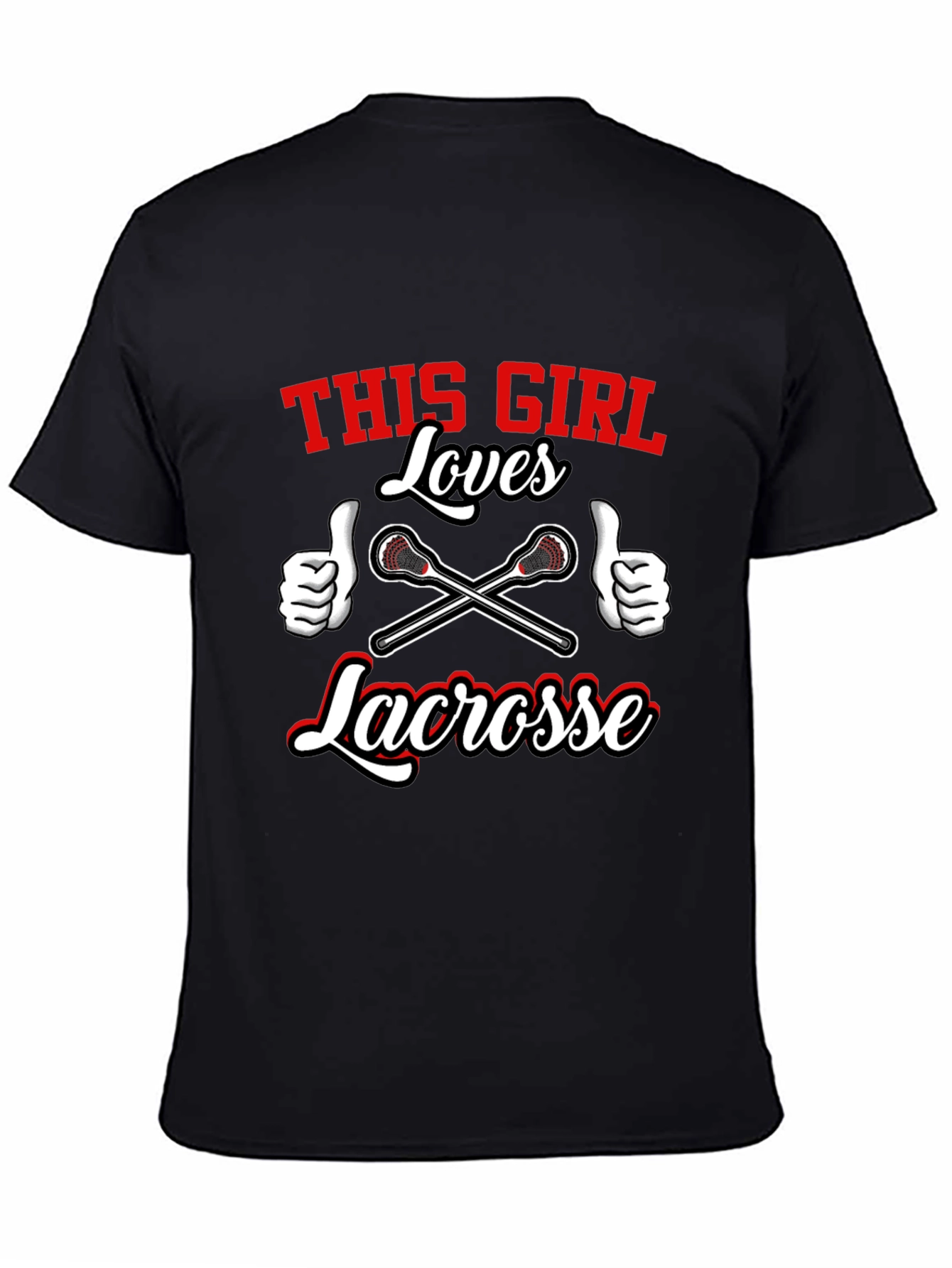 This Girl Loves Lacrosse Black T-Shirt