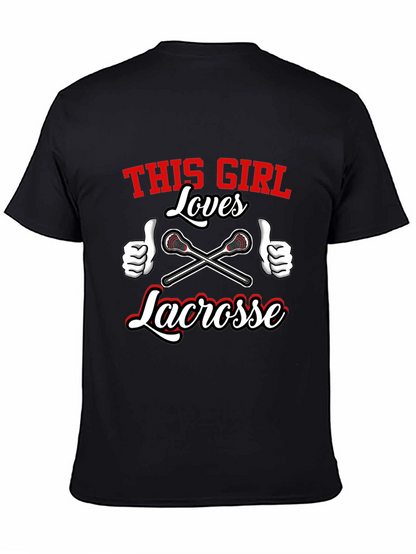 This Girl Loves Lacrosse Black T-Shirt