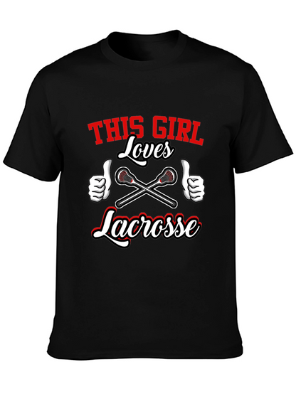 This Girl Loves Lacrosse Black T-Shirt