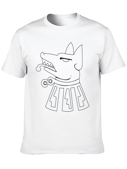 Aztec Dog Graphic Tee - Black