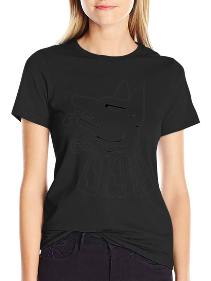 Aztec Dog Graphic Tee - Black