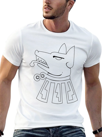 Aztec Dog Graphic Tee - Black