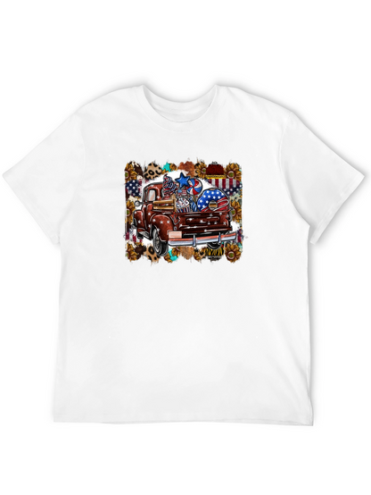 Patriotic Truck Graphic Tee - Mens Black T-Shirt