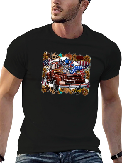 Patriotic Truck Graphic Tee - Mens Black T-Shirt
