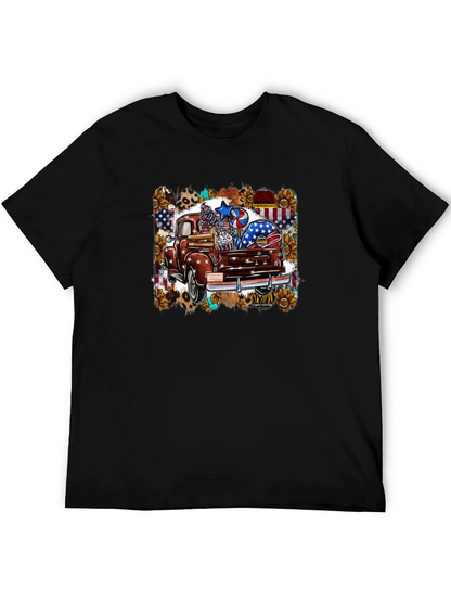 Patriotic Truck Graphic Tee - Mens Black T-Shirt