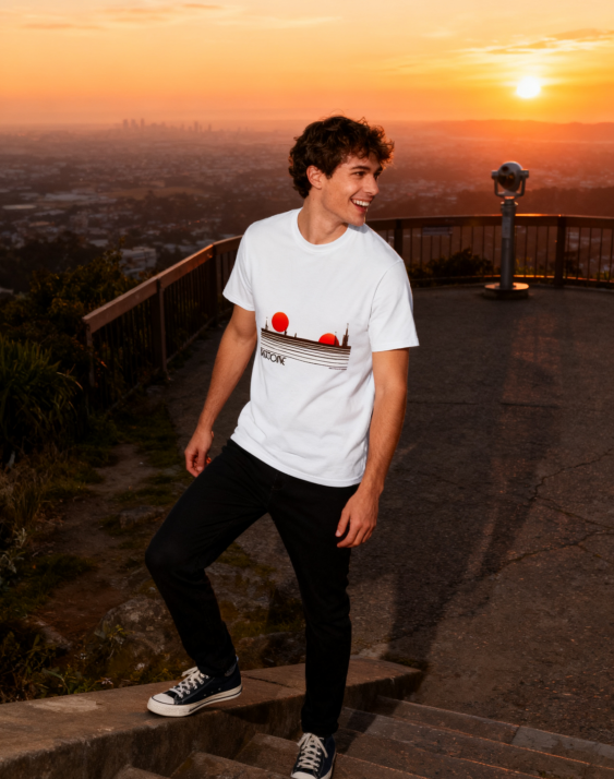 Tatooine Double Sunset Star Wars Inspired T-Shirt - 100% Cotton, Sci-Fi Casual Tee for Movie Fans & Everyday Occasions