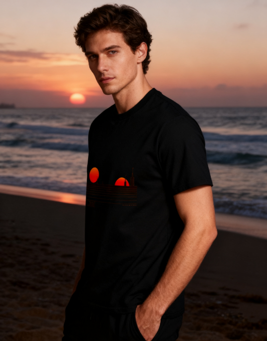 Tatooine Double Sunset Star Wars Inspired T-Shirt - 100% Cotton, Sci-Fi Casual Tee for Movie Fans & Everyday Occasions