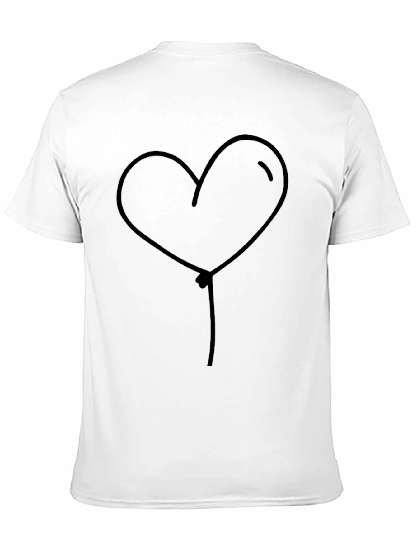 Heart Balloon Graphic Tee - Casual Black T-Shirt