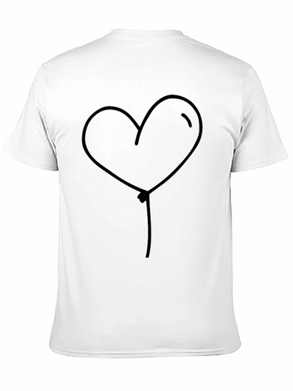 Heart Balloon Graphic Tee - Casual Black T-Shirt