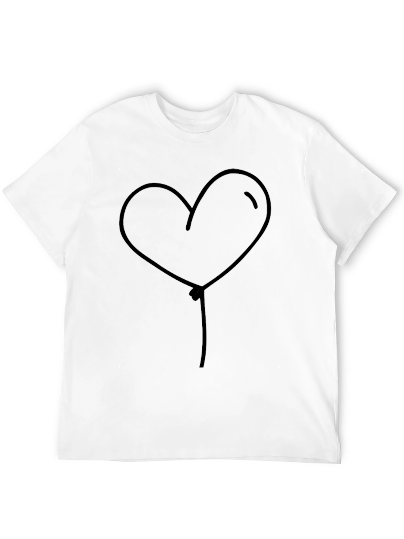 Heart Balloon Graphic Tee - Casual Black T-Shirt
