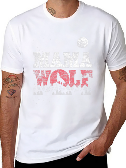 Mama Wolf Graphic Tee - Distressed Design